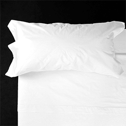 Funda de almohada de percal 100% algodon 200 hilos Color Blanco
